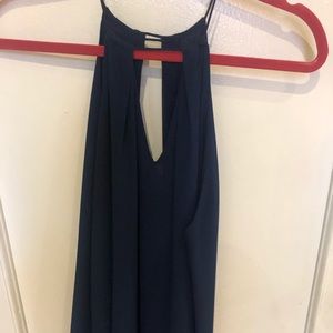 Deep V and Deep back blue top